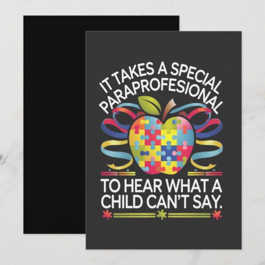 Het vergt een bijzondere onderwijsassistent Autism Bedankkaart (Voorkant / Achterkant)