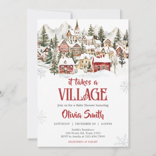 Het vergt een dorp baby shower kaart (Voorkant)