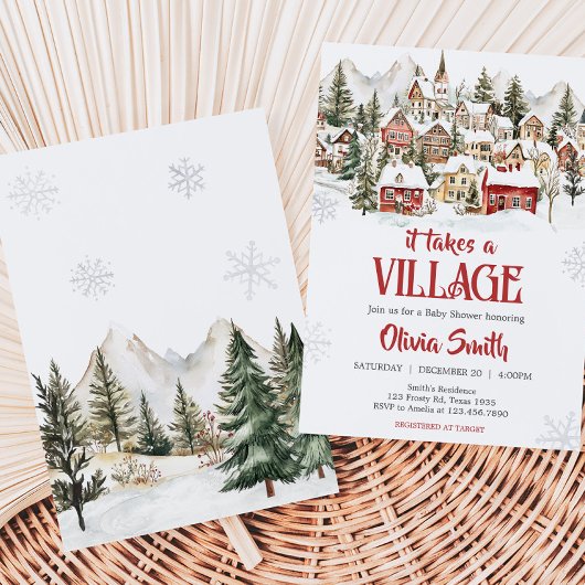 Het vergt een dorp baby shower kaart