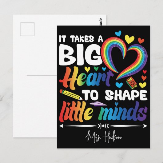 Het vergt een groot hart | Aangepaste waardering v Briefkaart (Voorkant / Achterkant)