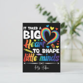 Het vergt een groot hart | Geschenk voor leerkrach Briefkaart (Staand voorkant)