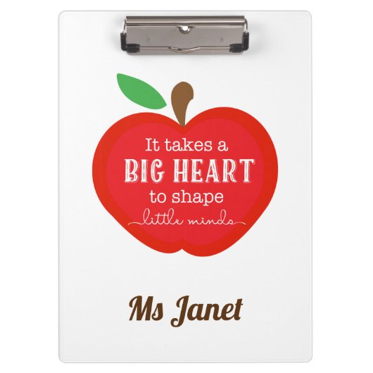 Het vergt een groot hart voor de vormgeving van de klembord (Voorkant)