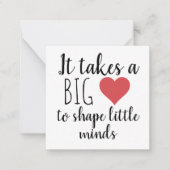 Het vergt een grote waardering voor docenten in he notitiekaartje (Voorkant)