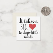 Het vergt een grote waardering voor docenten in he notitiekaartje (Voorkant / Achterkant in situ)