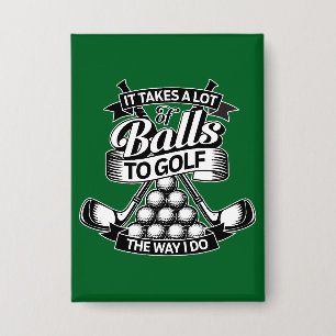 Het vergt heel wat ballen - grappig golf button