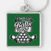 Het vergt heel wat ballen - grappig golf sleutelhanger (Voorkant)