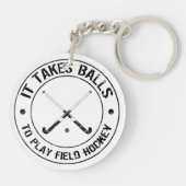 Het vergt Kogels om gebied te spelen Hockey keyrin Sleutelhanger (Achterkant)