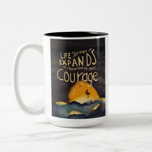 Het vergt moedige Mok van twee-toon (Links)