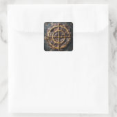 Het Vergulde Sigil Vierkante Sticker (Tas)