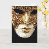 Het vergulde Wenskaart van het Masker Kaart (Gele Bloem)