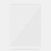 Het verhaal begint Elegant Huwelijk Welkom Acryl T Acryl Bord (Voorkant)