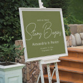 Het verhaal begint hier: Elegante bruiloft welkom Acryl Bord