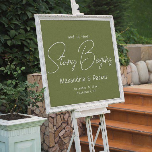 Het verhaal begint hier: Elegante bruiloft welkom Acryl Bord