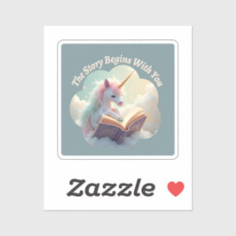 Het verhaal begint met jou - Schattigee eenhoorn Sticker