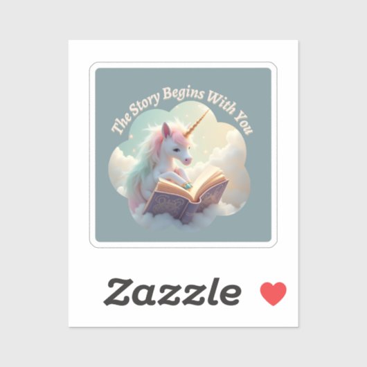 Het verhaal begint met jou - Schattigee eenhoorn Sticker (Vel)
