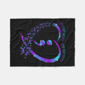 Het verhaal moet eindigen Happy Suicide Awareness Fleece Deken (Voorkant (Horizontaal))