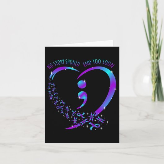 Het verhaal moet eindigen Happy Suicide Awareness Kaart (Voorkant)