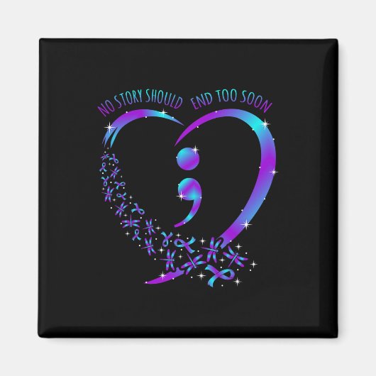 Het verhaal moet eindigen Happy Suicide Awareness  Magneet (Voorkant)