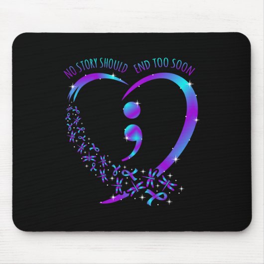 Het verhaal moet eindigen Happy Suicide Awareness  Muismat (Voorkant)