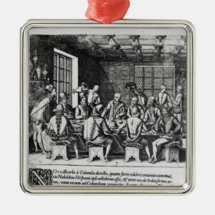 Het verhaal van de eieren van Christoffel Columbus Metalen Ornament
