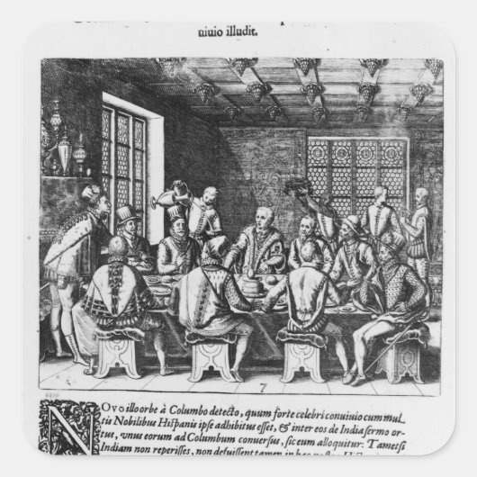 Het verhaal van de eieren van Christoffel Columbus Vierkante Sticker (Voorkant)