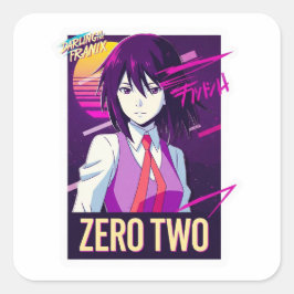 Het verhaal van de Franx Zero Two esthetische kuns Vierkante Sticker