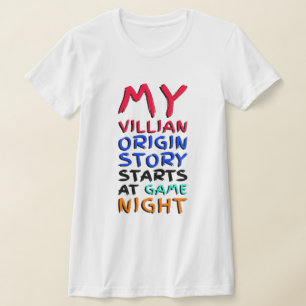 Het verhaal van de oorsprong van de schurk begint  t-shirt