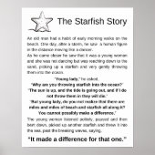 Het verhaal van de zeesterren, het gedicht van de  poster (Voorkant)