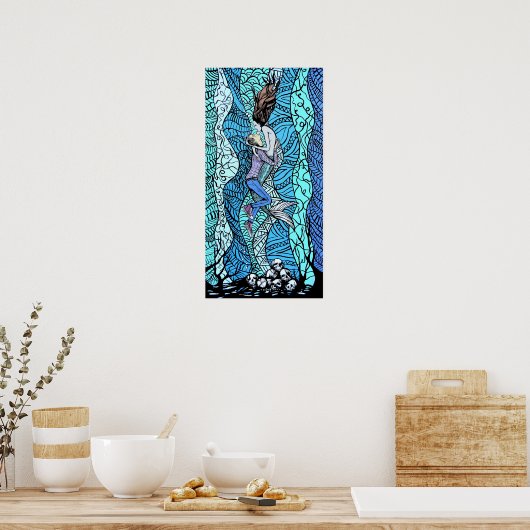 Het verhaal van Jonathon en de Zeemeermin Poster (Keuken)