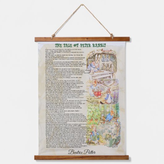 Het verhaal van Peter Rabbit van Beatrix Potter Hangend Wandkleed (Voorkant)