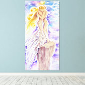 Het verhaal van twee meisjes en hun breekbare lief canvas afdruk (Insitu (Houten vloer))