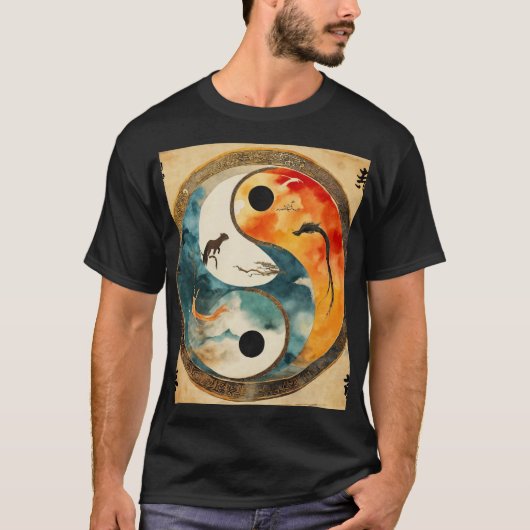 Het verhaal van Yin en Yang T-shirt (Voorkant)
