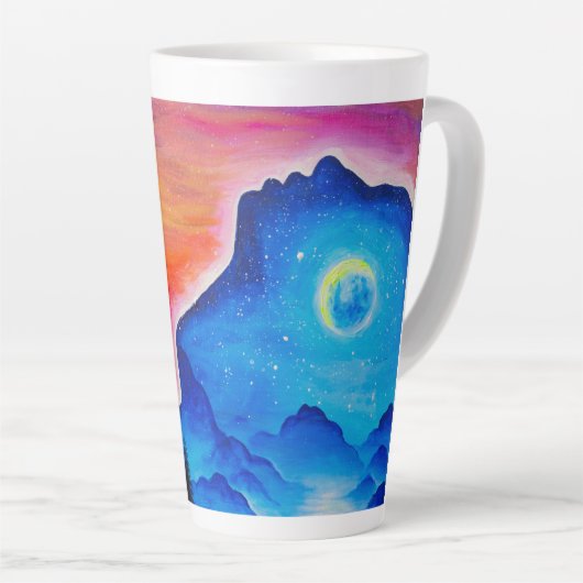 Het verhaal van zon en maan latte mok (Rechterhoek)