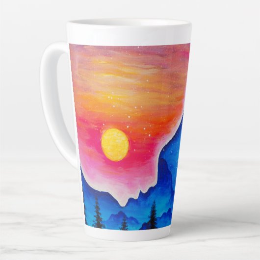 Het verhaal van zon en maan latte mok (Linkerhoek)