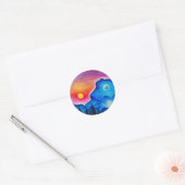 Het verhaal van zon en maan ronde sticker (Envelop)