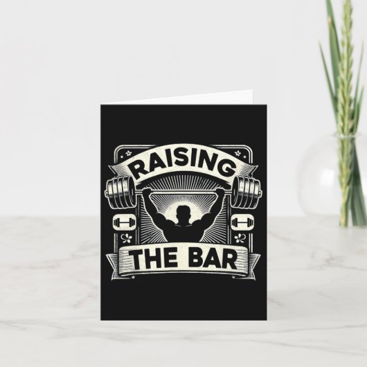 Het verhogen van de Bar Barbell Bodybuilding Kaart (Voorkant)
