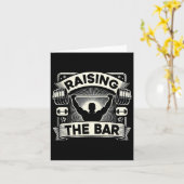 Het verhogen van de Bar Barbell Bodybuilding Kaart (Gele Bloem)