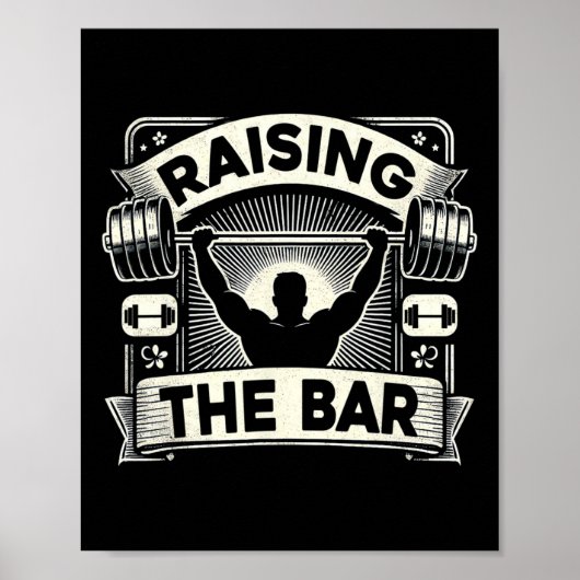 Het verhogen van de Bar Barbell Bodybuilding Poster (Voorkant)