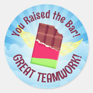 Het verhogen van de bar medewerker snoep award sti ronde sticker