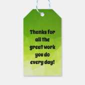 Het verhogen van de bar raisin medewerker snoep aw cadeaulabel (Achterkant)