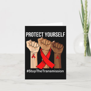 Het verhogen van de hand Bescherm jezelf HIV_AIDS Kaart