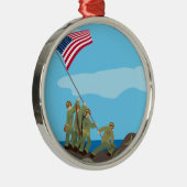 Het verhogen van de vlag op Iwo Jima (Eenvoudige g Metalen Ornament (Rechts)