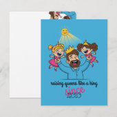Het verhogen van Queens als een King Vaderdag Notitiekaartje (Voorkant / Achterkant)