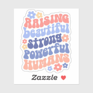 Het verhogen van sterke mooie krachtige Kinder moe Sticker