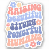 Het verhogen van sterke mooie krachtige Kinder moe Sticker (Voorkant)