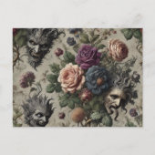 Het verjaardagsfeest - Gotische Victoriaans Bloeme Feestdagenkaart (Voorkant)