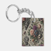 Het verjaardagsfeest - Gotische Victoriaans Bloeme Sleutelhanger (Voorkant Links)