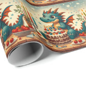 Het verjaardagsfeest van Happy Dragon Cadeaupapier (Rol Hoek)