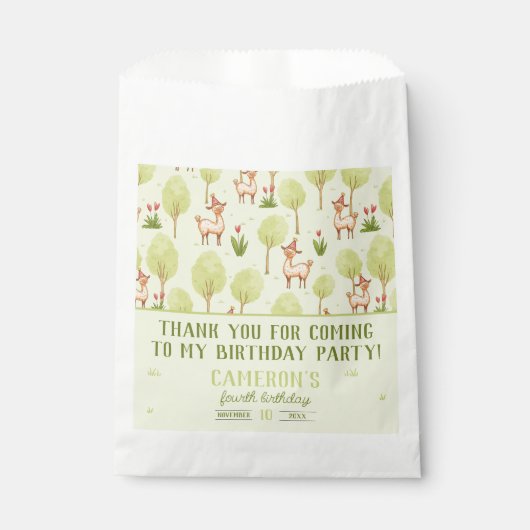 Het verjaardagsfeest van het Llama Outdoor kind Bedankzakje (Voorkant)