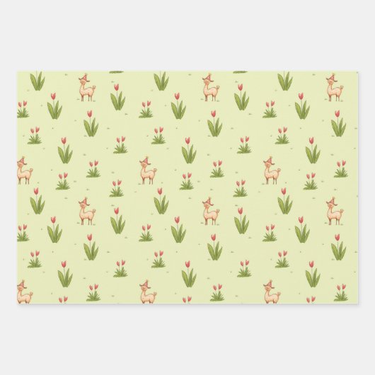 Het verjaardagsfeest van het Llama Outdoor kind Inpakpapier Vel (Voorkant 3)